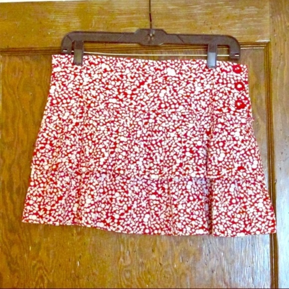 BCBGMAXAZRIA Tiered Pleated Mini Skirt Size 4 - Picture 1 of 3